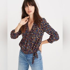 Madewell Wrap Top in Garden Party Size Medium NWOT